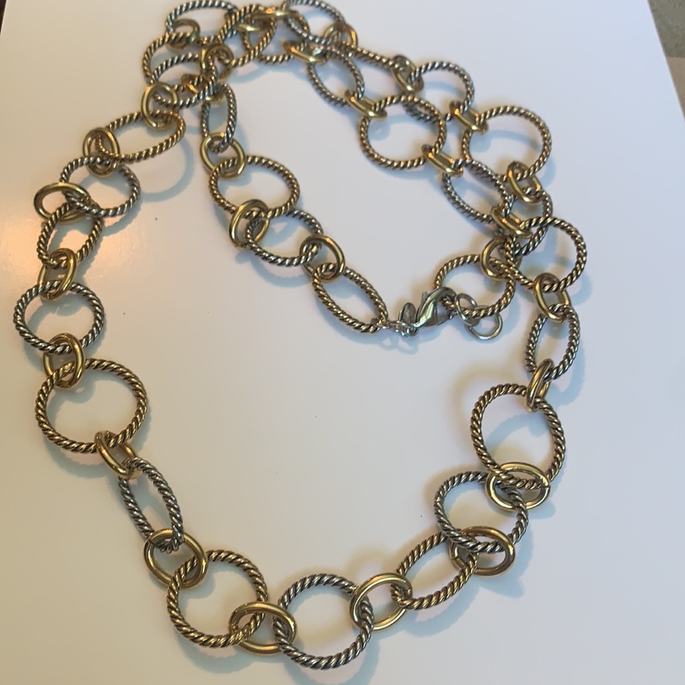 Lia Sophia Kiam Family Goldtone Silvertone Large Chain Link 36 Inch